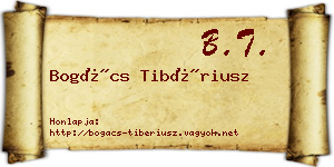 Bogács Tibériusz névjegykártya